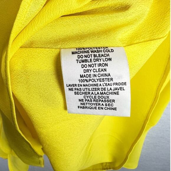 NWT Trina Turk Mosey Ruffled Sleeveless Yellow Buttercup Spaghetti Strap Dress 8 - Picture 6 of 9